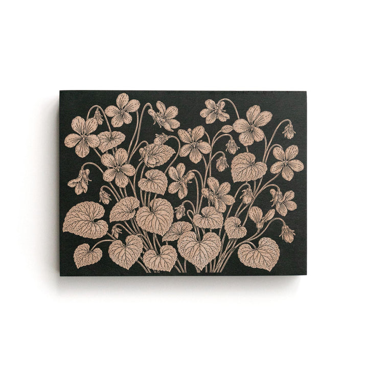 Violets Engraved Birch Art Panel