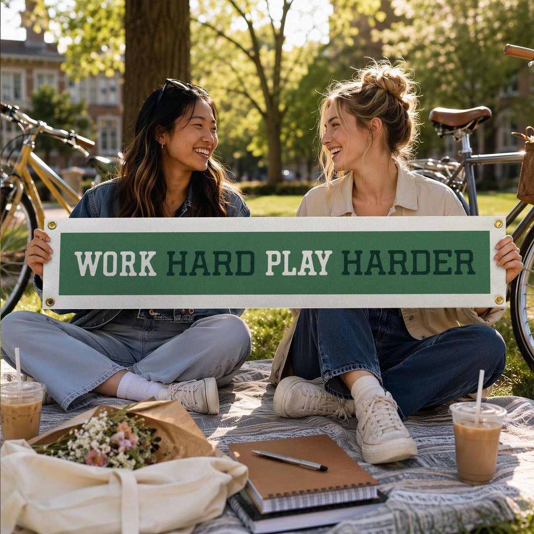 Work Hard Play Harder Felt Banner