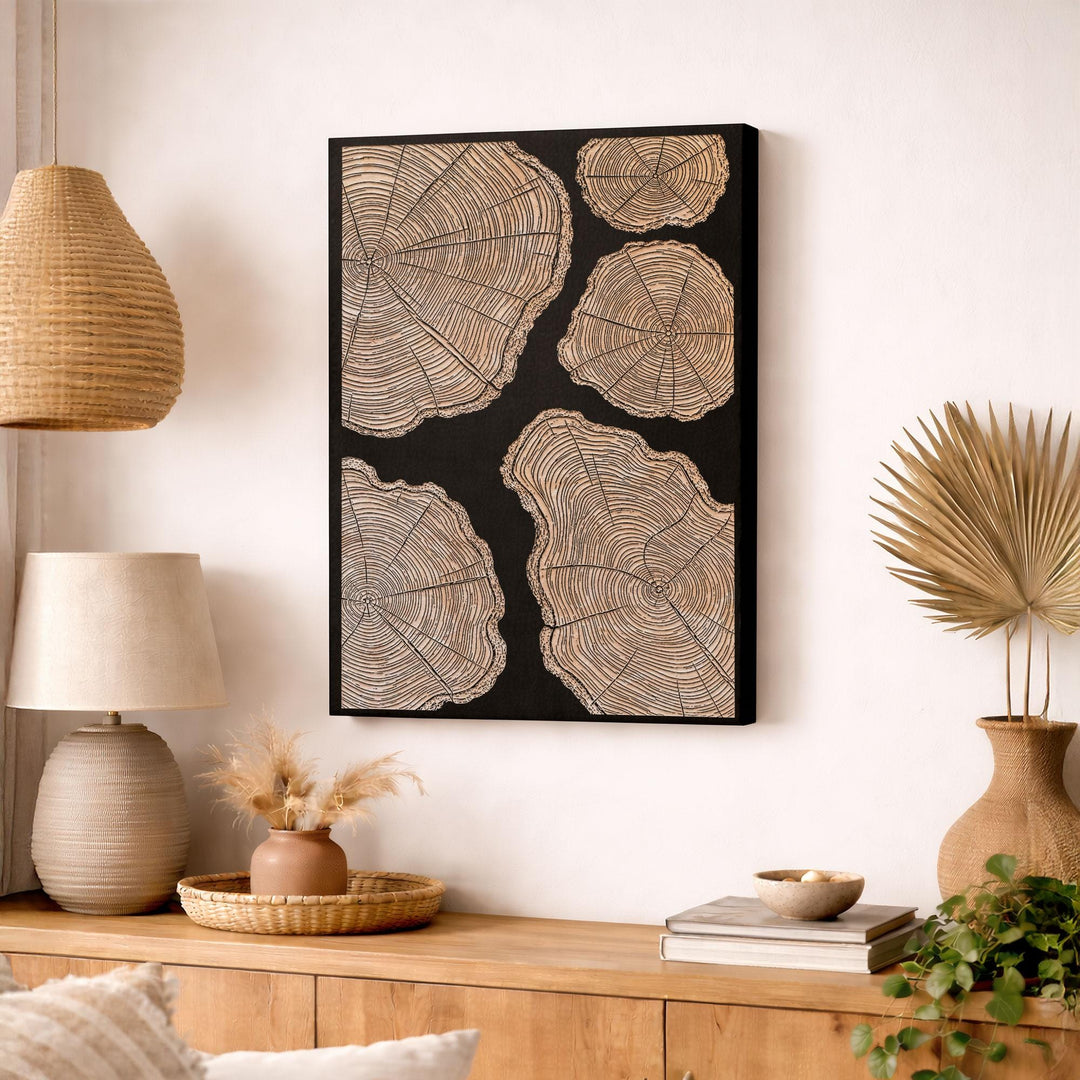 Tree Rings Engraved Birch Art Panel