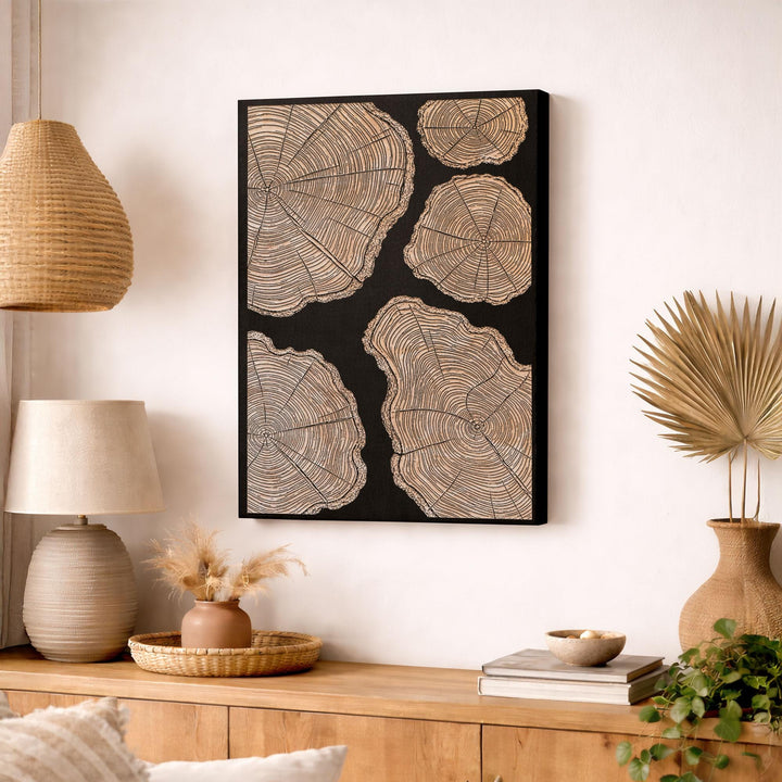 Tree Rings Engraved Birch Art Panel