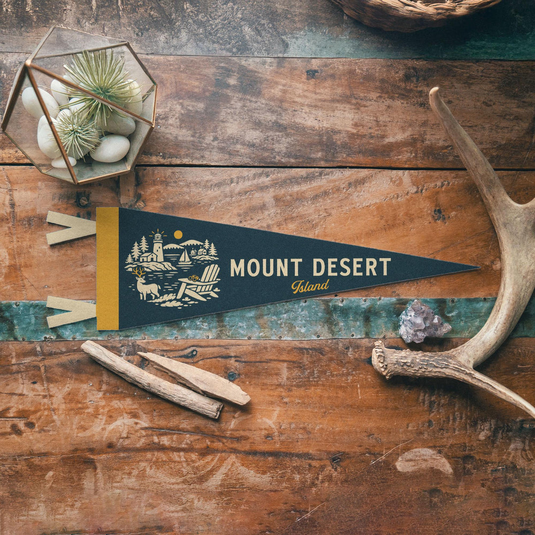 Mount Desert Island Maine Felt Pennant