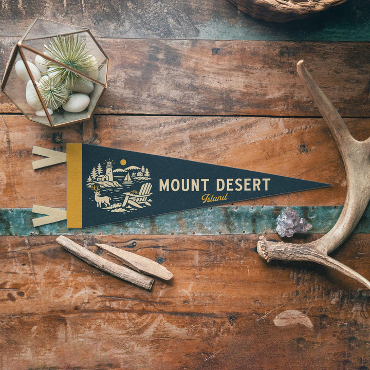 Mount Desert Island Maine Felt Pennant