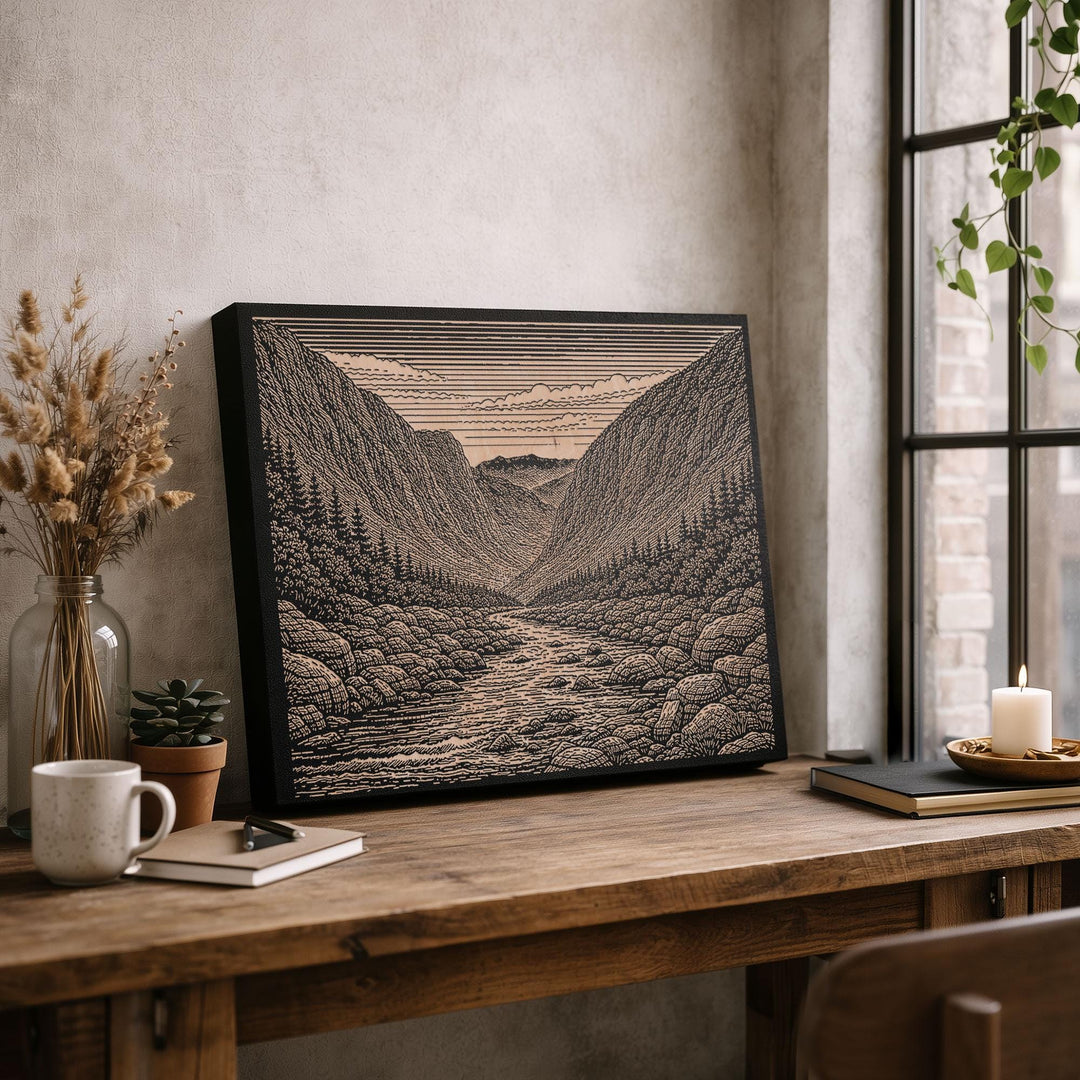 White Mountains Engraved Birch Art Panel
