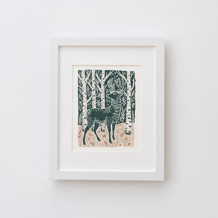 Deer Linocut Print