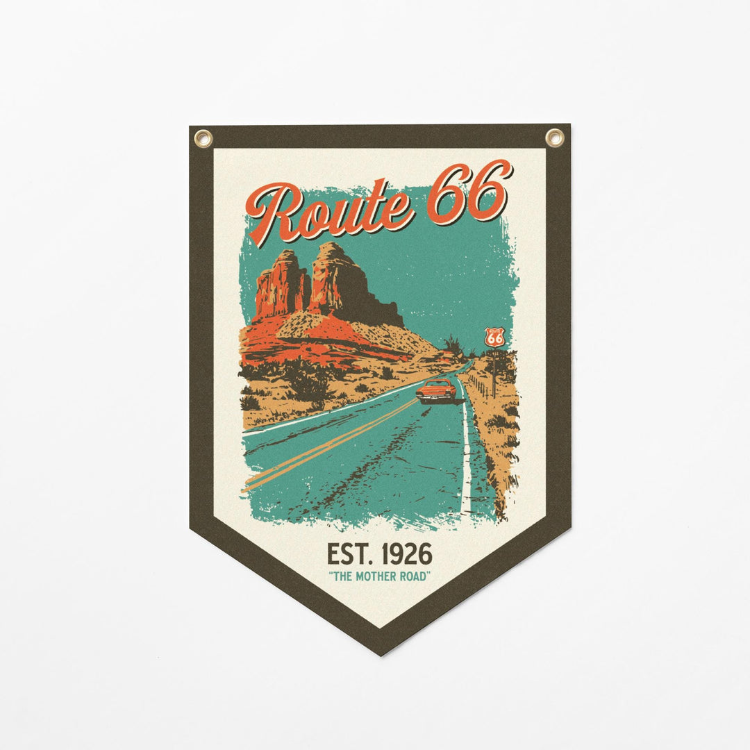 Route 66 Felt Camp Flag