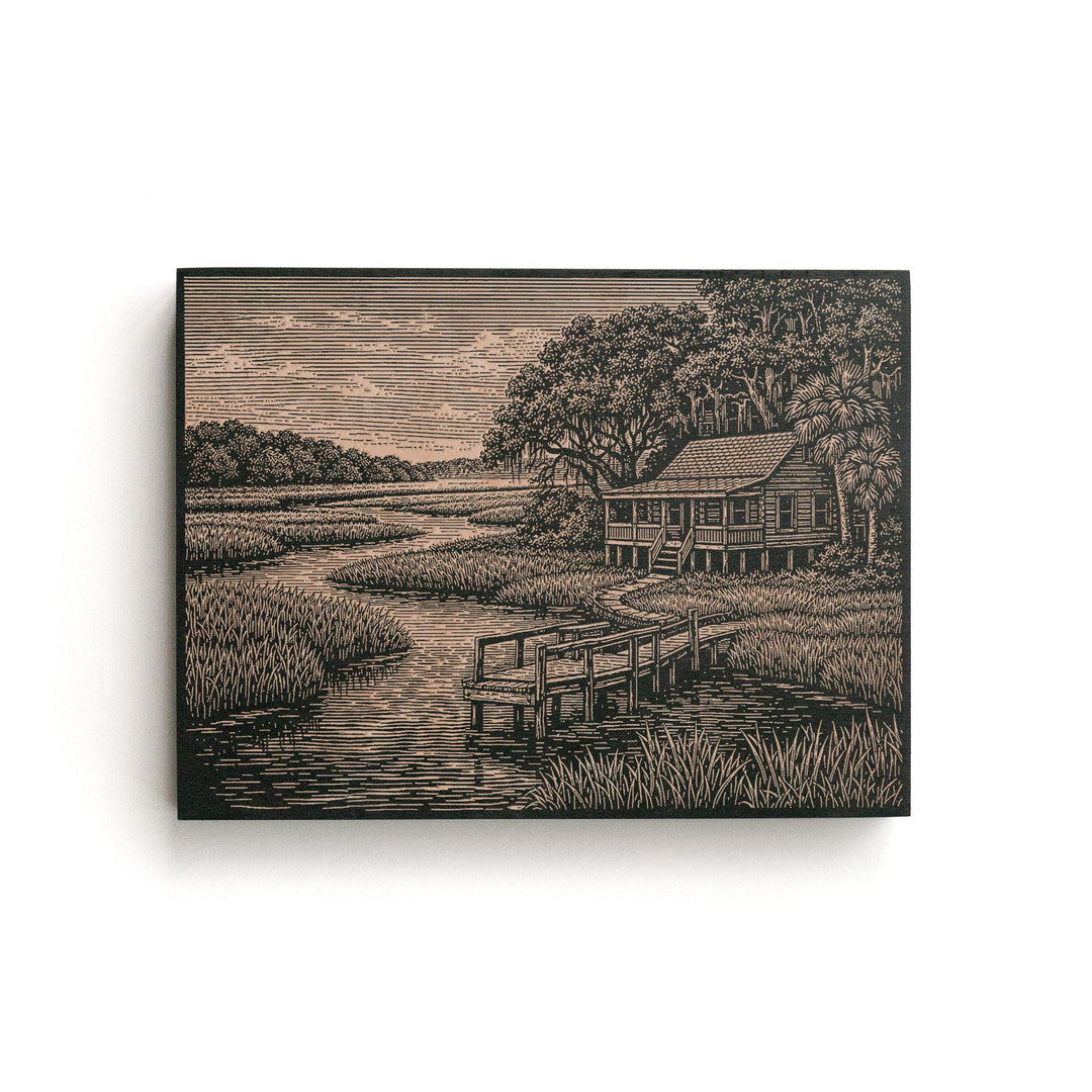 Lowcountry Marsh Engraved Birch Art Panel