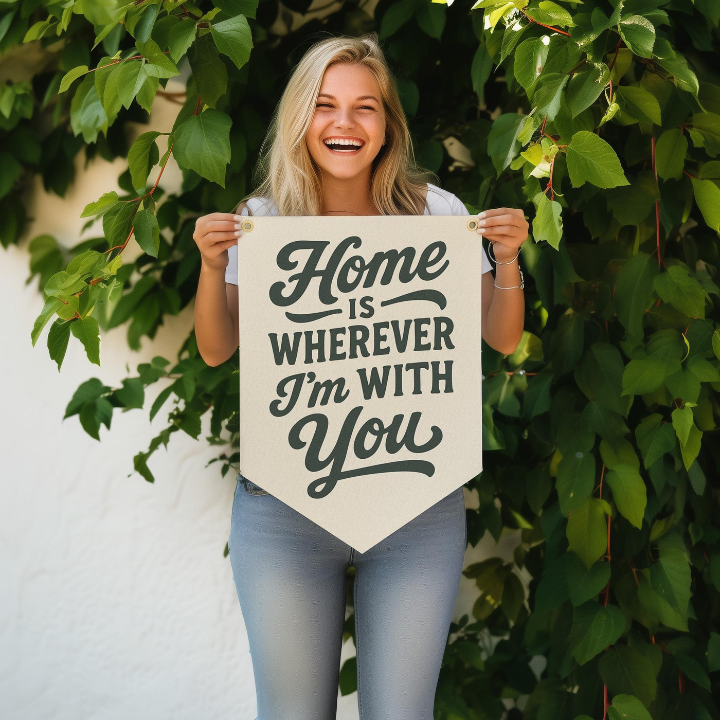 Home is wherever I'm With You Felt Camp Flag