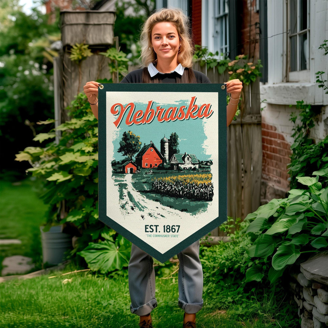 Nebraska Felt Camp Flag