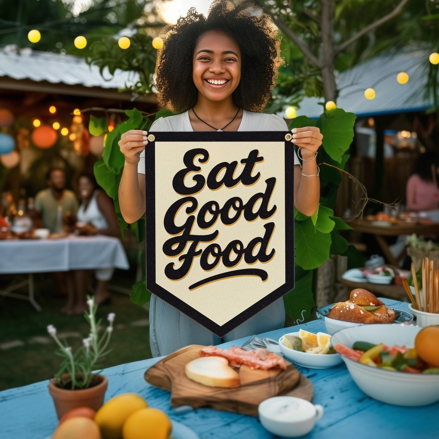 Eat Good Food Felt Camp Flag