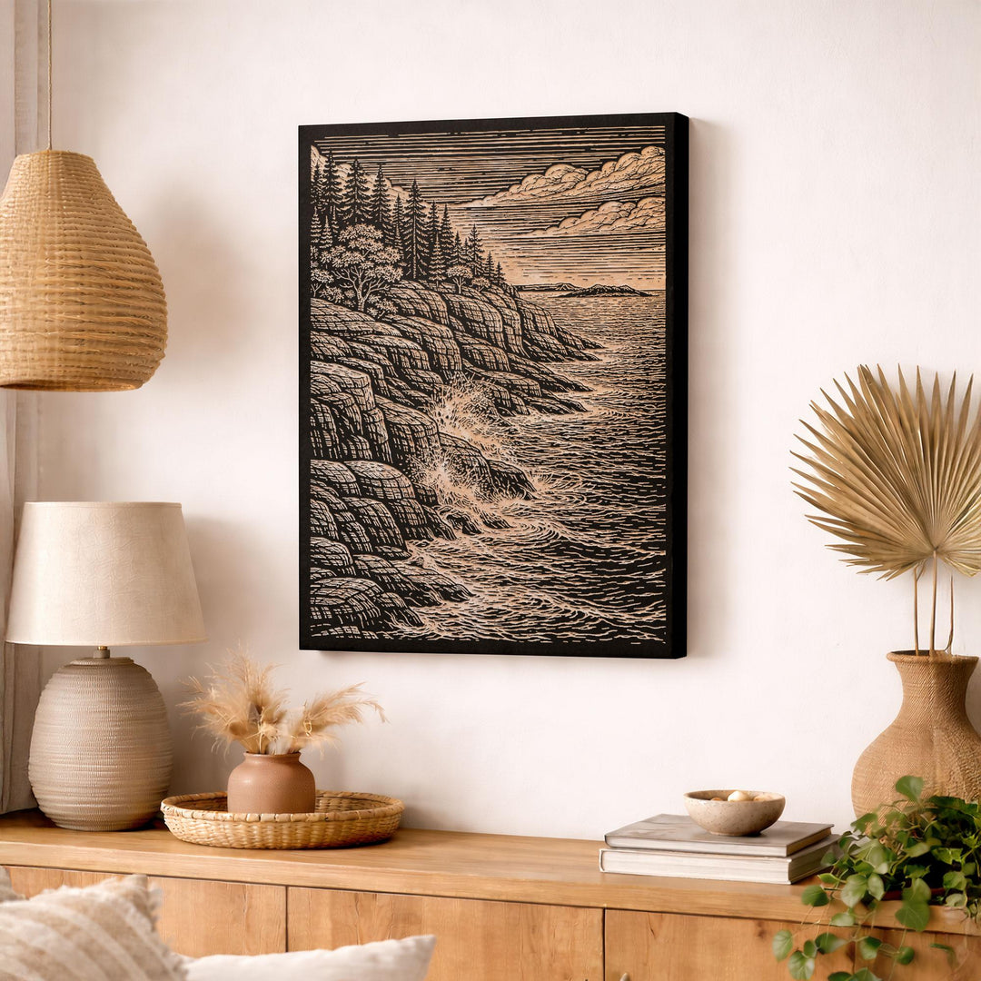 Acadia National Park Engraved Birch Art Panel