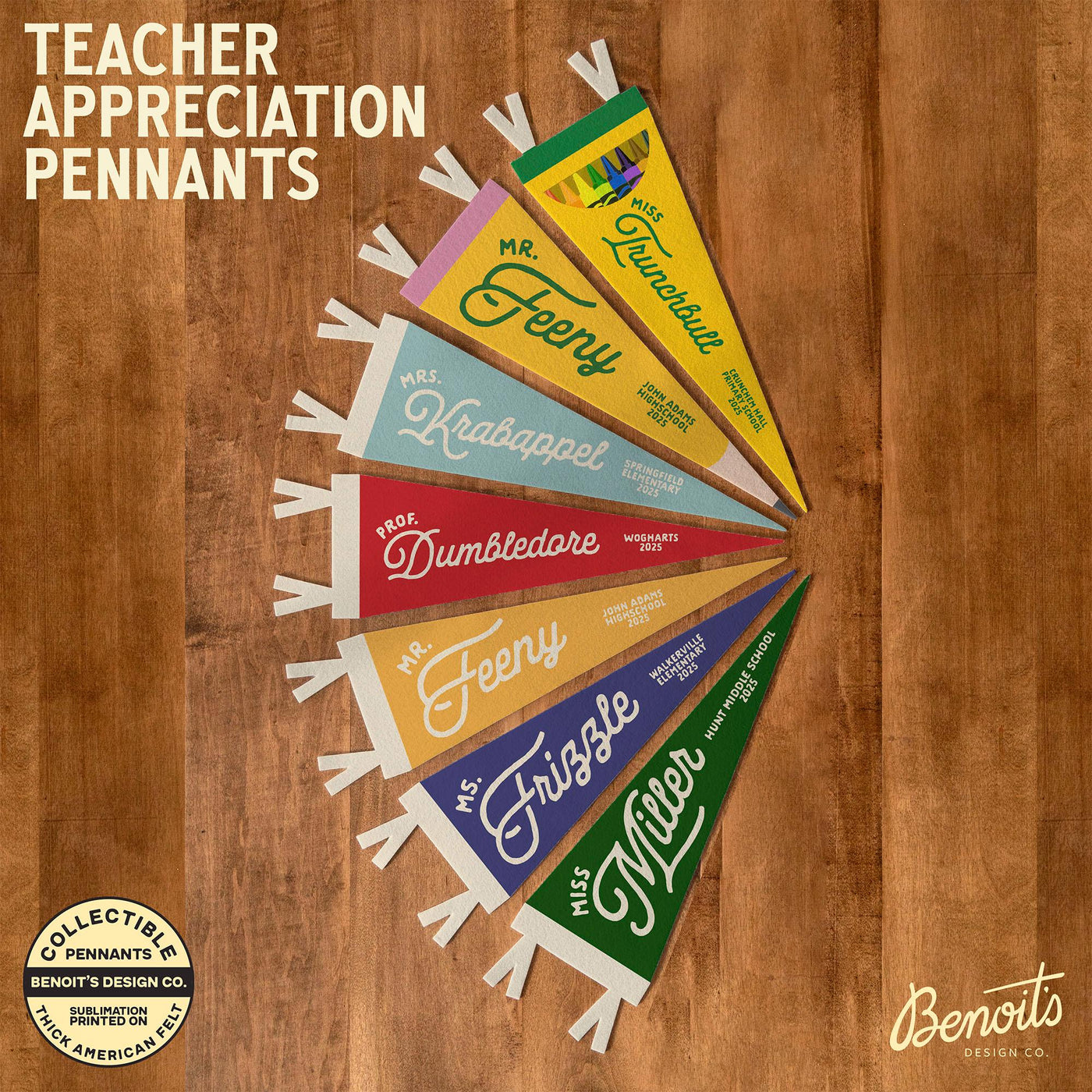 Custom Teacher Name Felt Pennant
