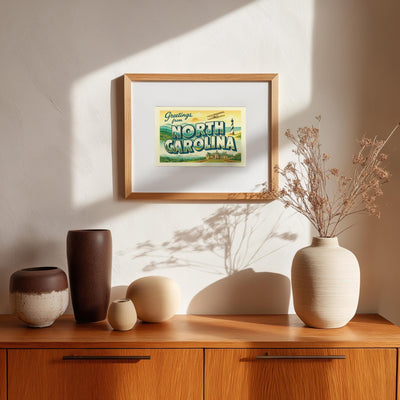 North Carolina Postcard Art Print