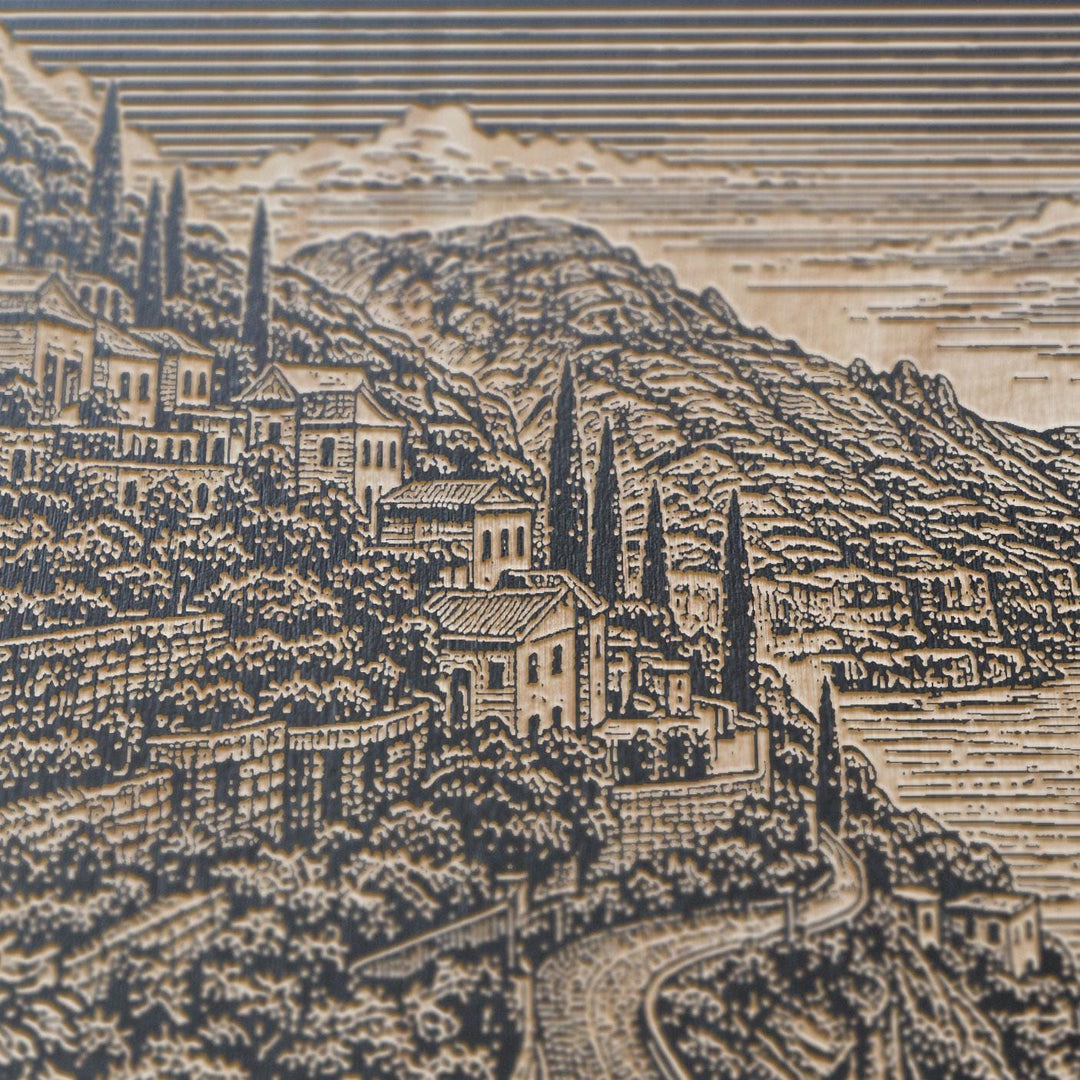 Amalfi Coast Italy Engraved Birch Art Panel