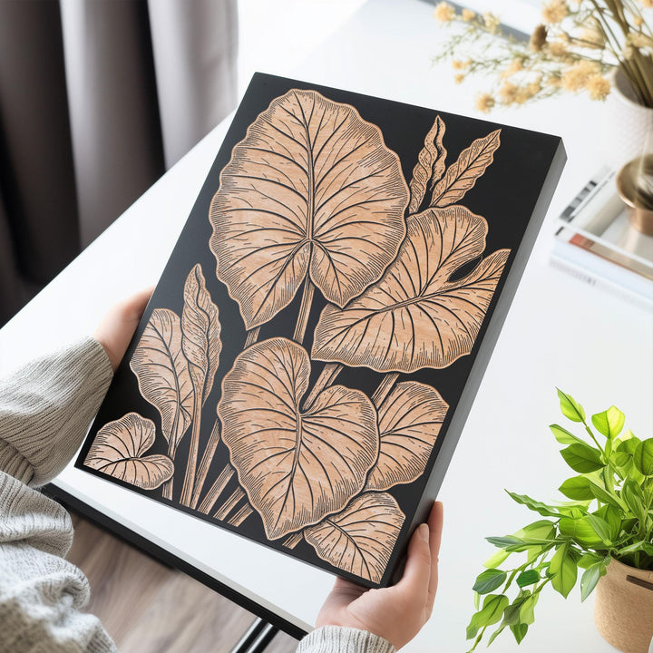 Elephant Ear Engraved Birch Art Panel
