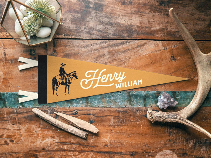 Custom Cowboy Name Felt Pennant
