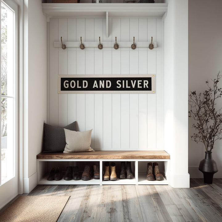 Gold And Silver Felt Sign Banner