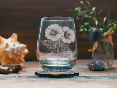 Morning Glory Flower Glasses | Floral Themed Whiskey, Wine & Beer Glassware, Gardner Drinkware, September Birth Month Gift, Botanical Gift