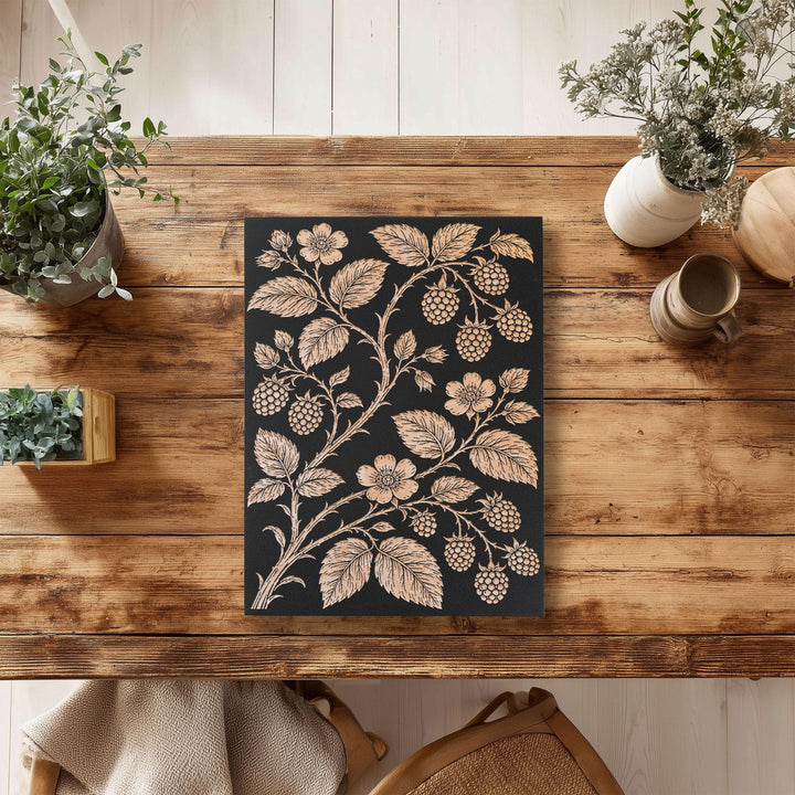 Berry &amp; Bramble Engraved Birch Art Panel