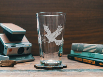 Dove Glasses | Bird Personalized Whiskey, Wine & Beer Glassware, Birding Nature Lover Drinkware, Birders Birdwatching Gift, Peace Hope Dove