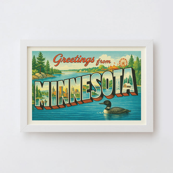 Minnesota Postcard Art Print