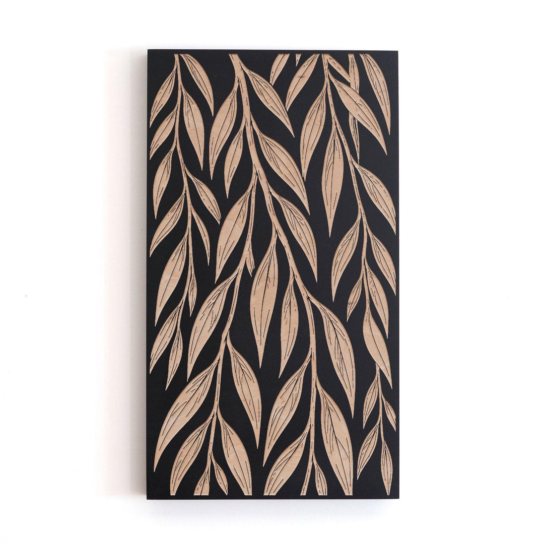Willow Branches Engraved Birch Art Panel
