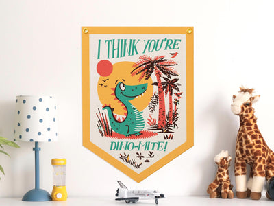 I Think You're Dino-Mite Felt Camp Flag