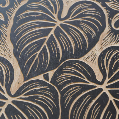 Philodendron Leaf Engraved Birch Illustration