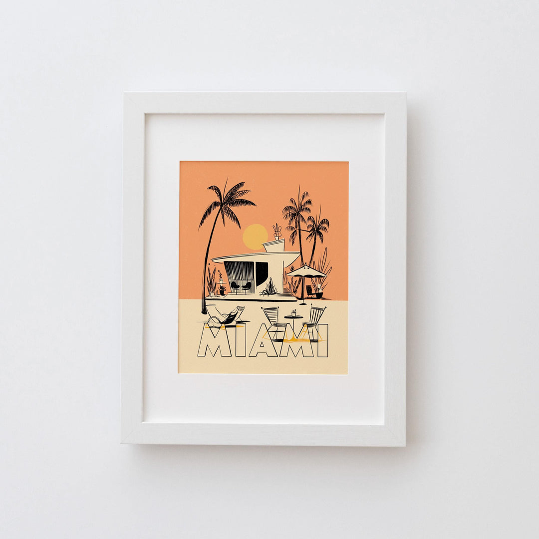 Miami, Florida Mid Century Travel Poster