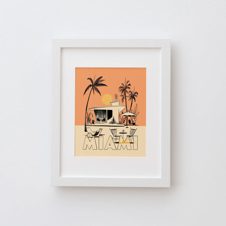 Miami, Florida Mid Century Travel Poster