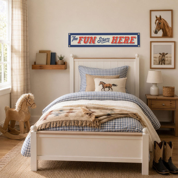 The Fun Starts Here Felt Banner