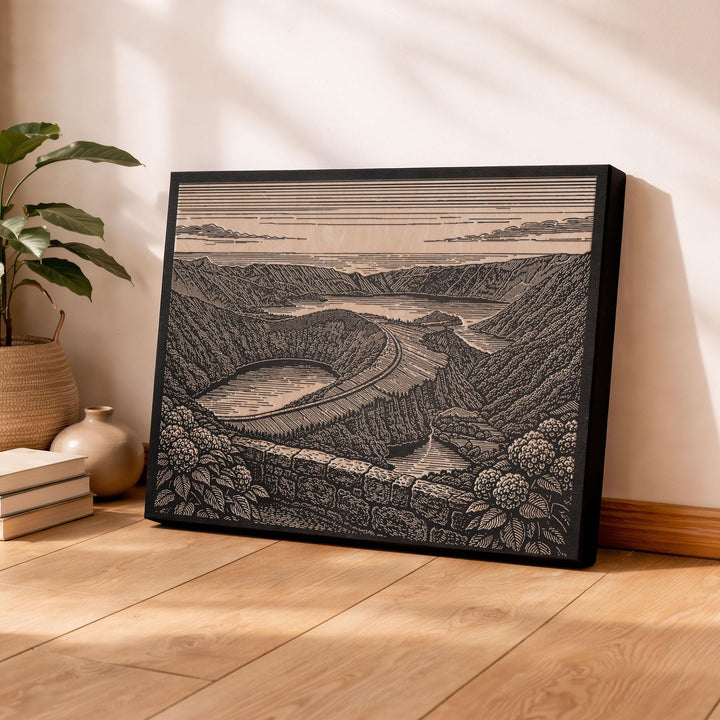 Azores Portugal Engraved Birch Art Panel
