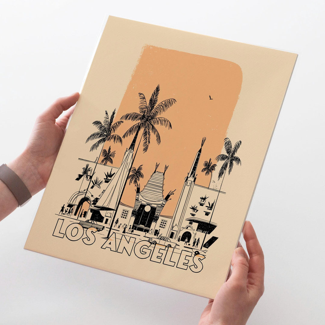 Los Angeles, California Mid Century Travel Poster
