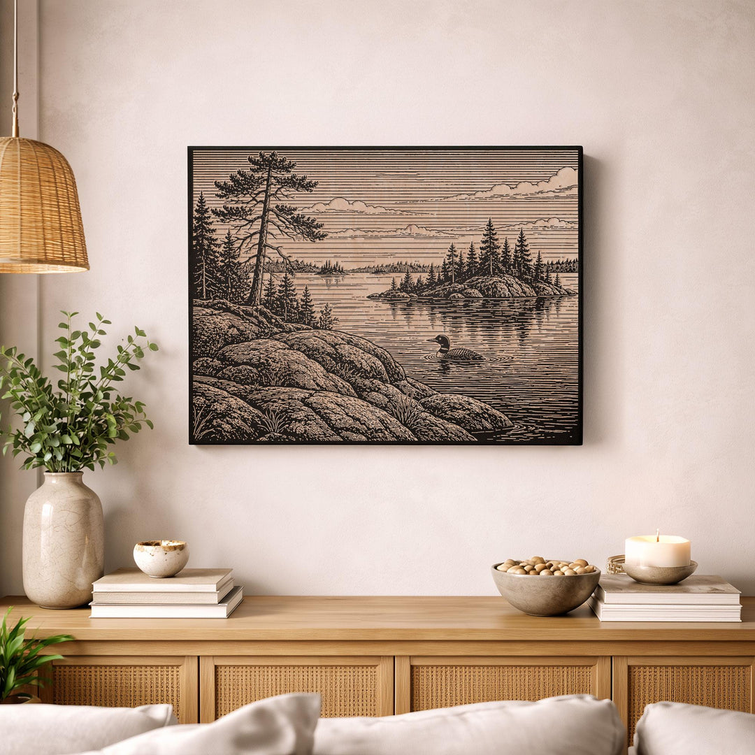 Boundary Waters Engraved Birch Art Panel