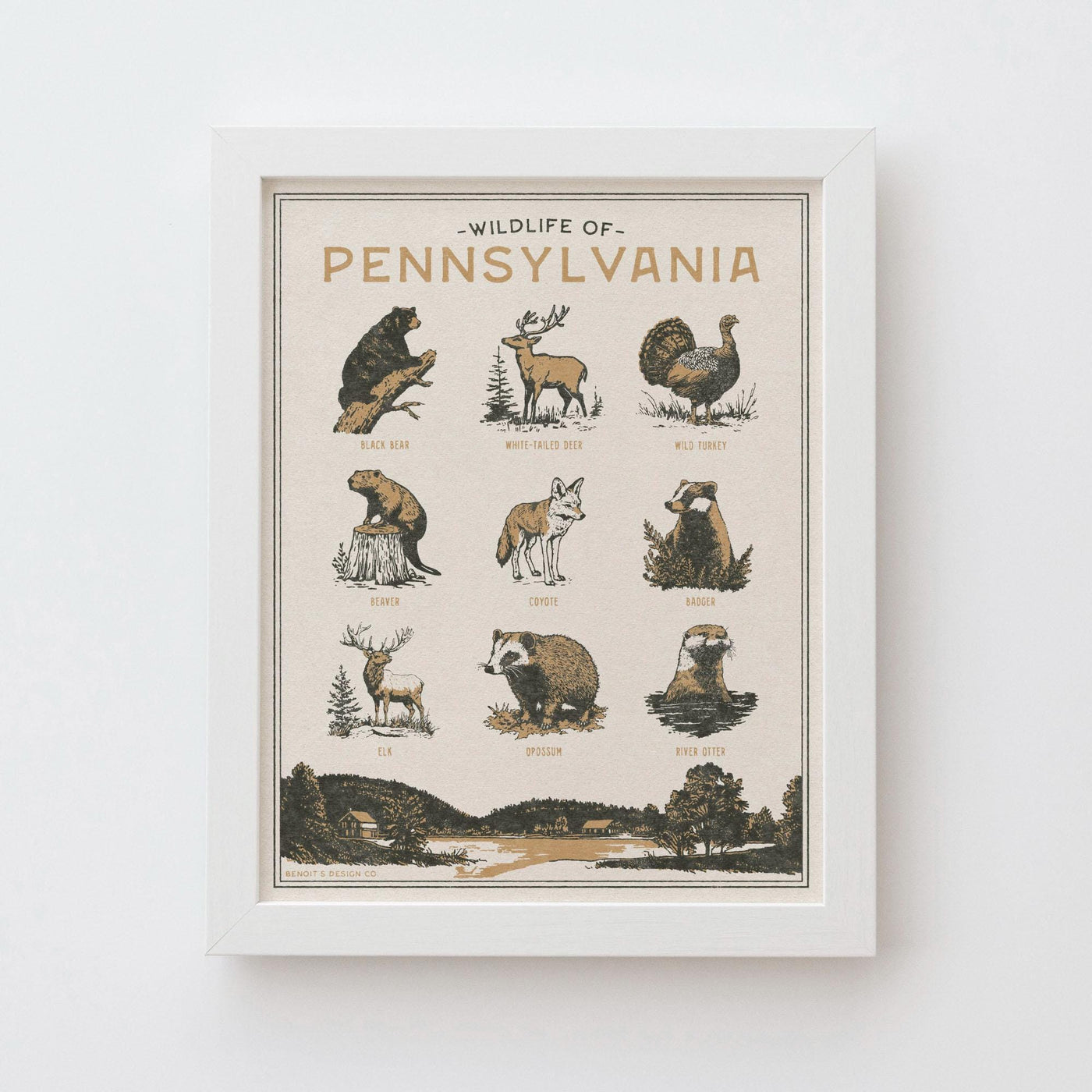 Pennsylvania Wildlife Wall Art Print