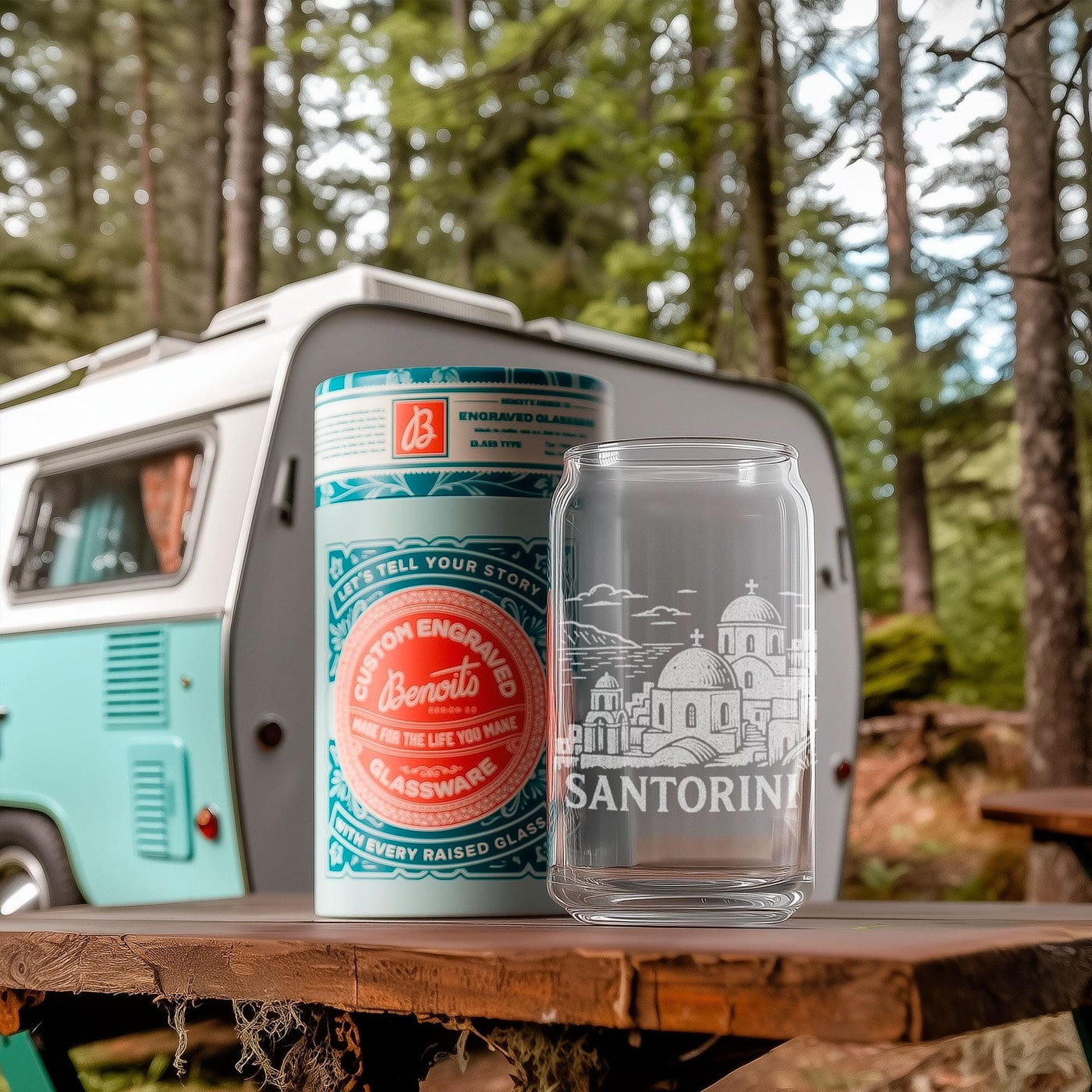 Santorini Greece Glass