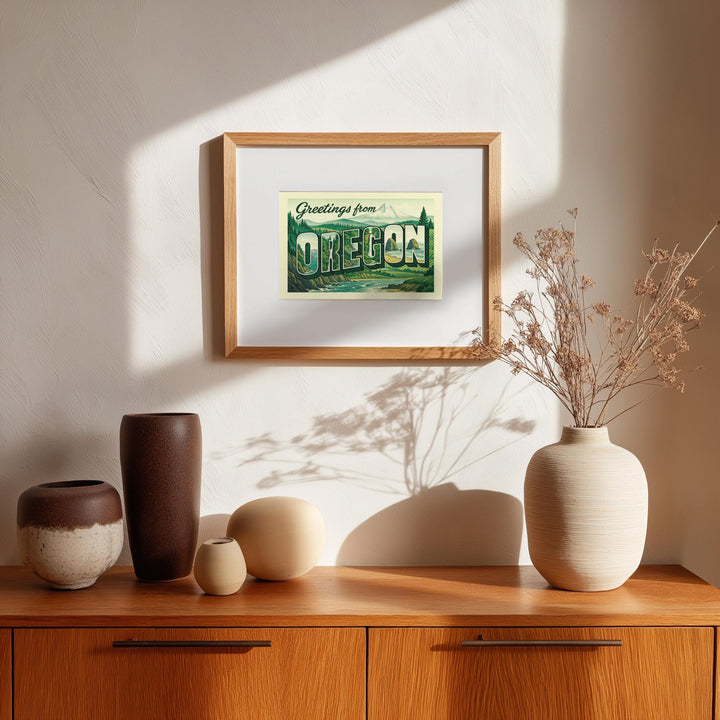 Oregon Postcard Art Print