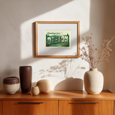 Oregon Postcard Art Print