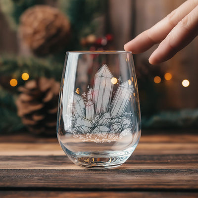 Crystal Glasses | Boho Ethereal Themed Whiskey, Wine & Beer Glassware, Spiritual Seeker Drinkware, Mineral Enthusiasts Gift, Glam Home Decor