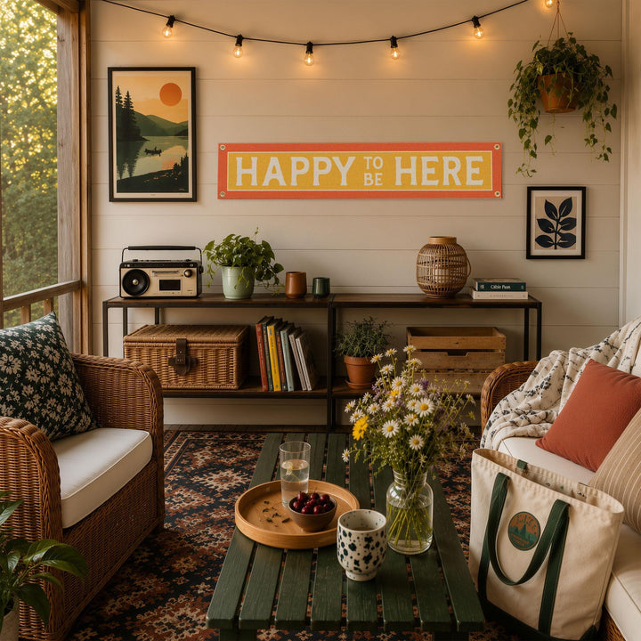 Happy To Be Here Felt Banner