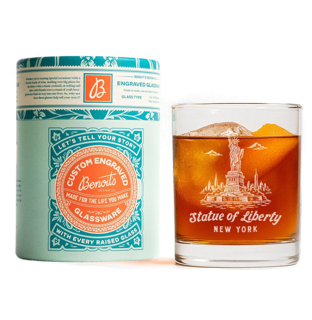 Statue of Liberty Engraved Glass