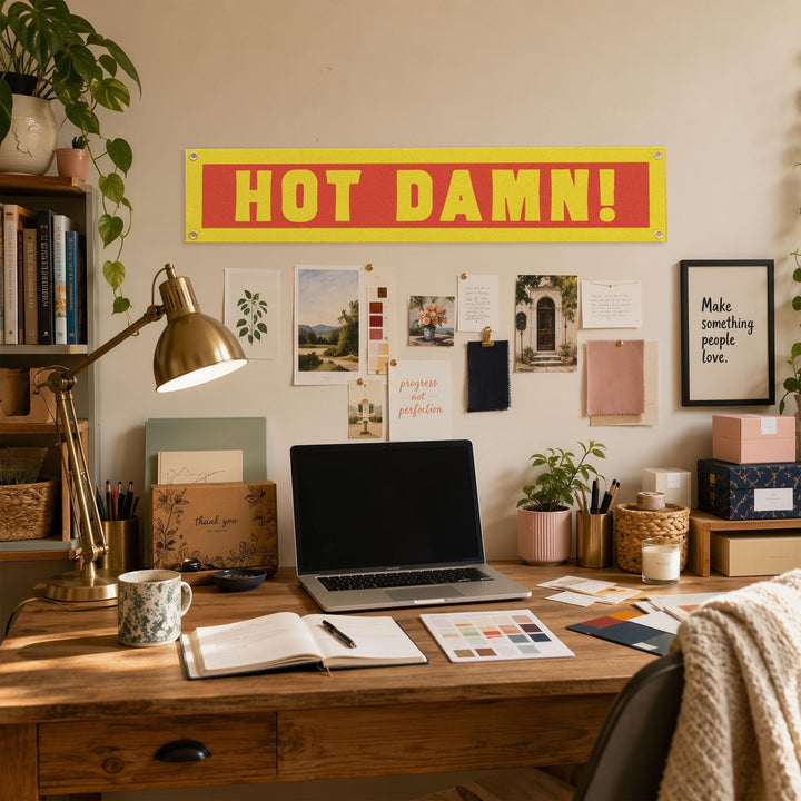 Hot Damn! Felt Banner