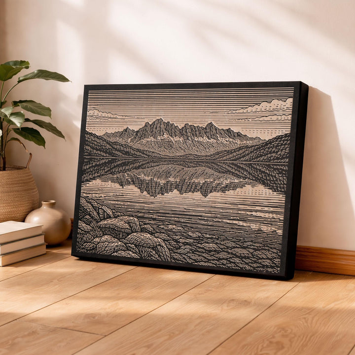 Sierra Nevada Mountains Engraved Birch Art Panel