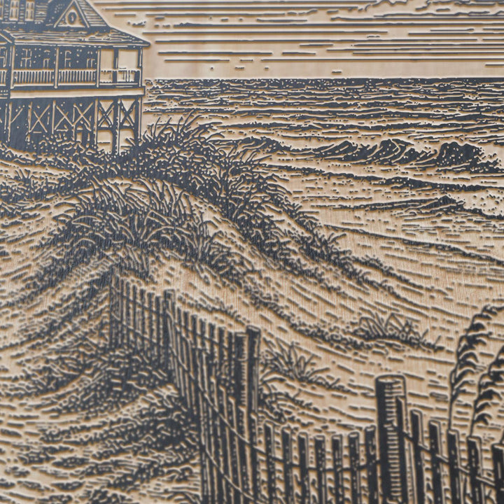 Outer Banks Lifesaving Station Engraved Birch Art Panel