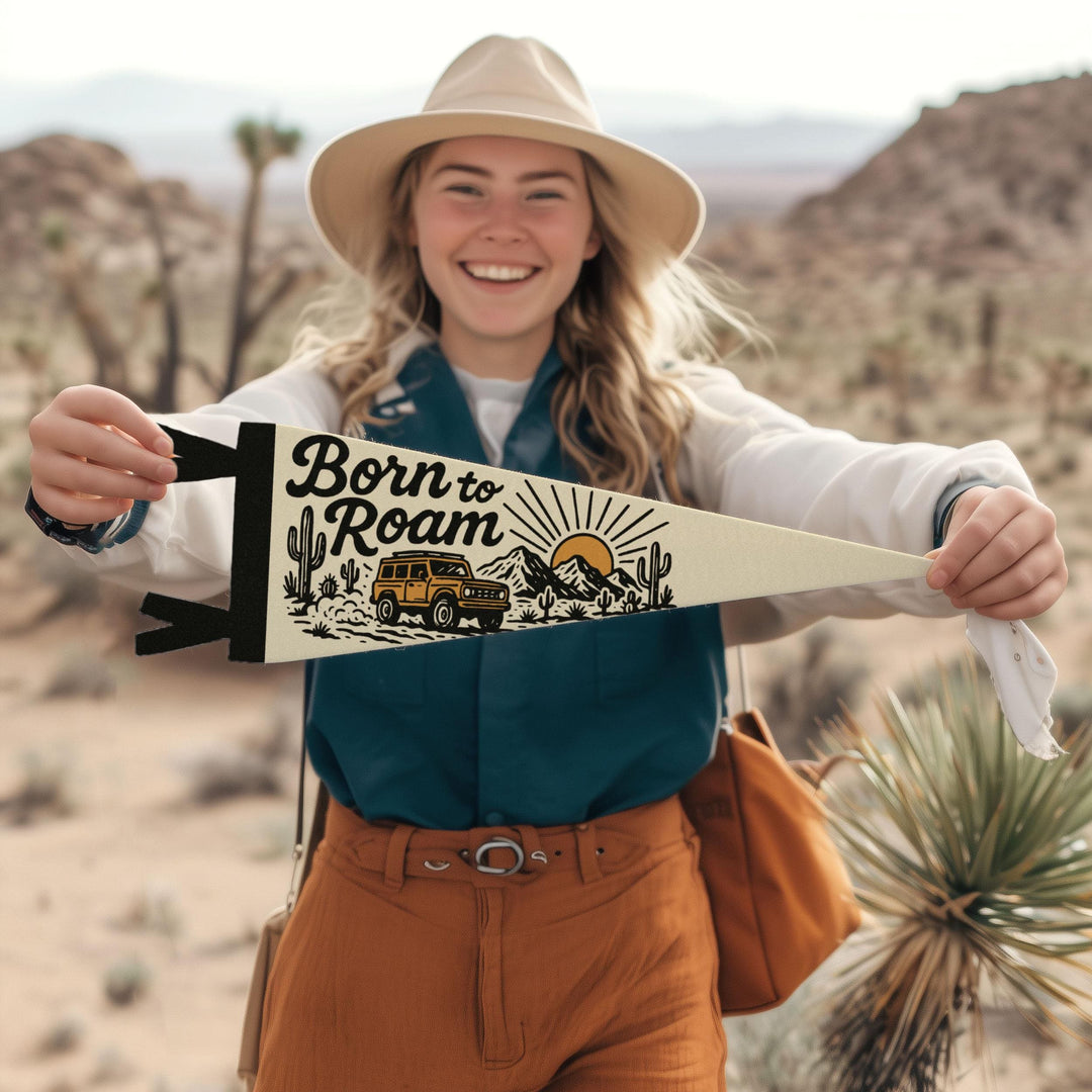 Born To Roam Felt Pennant