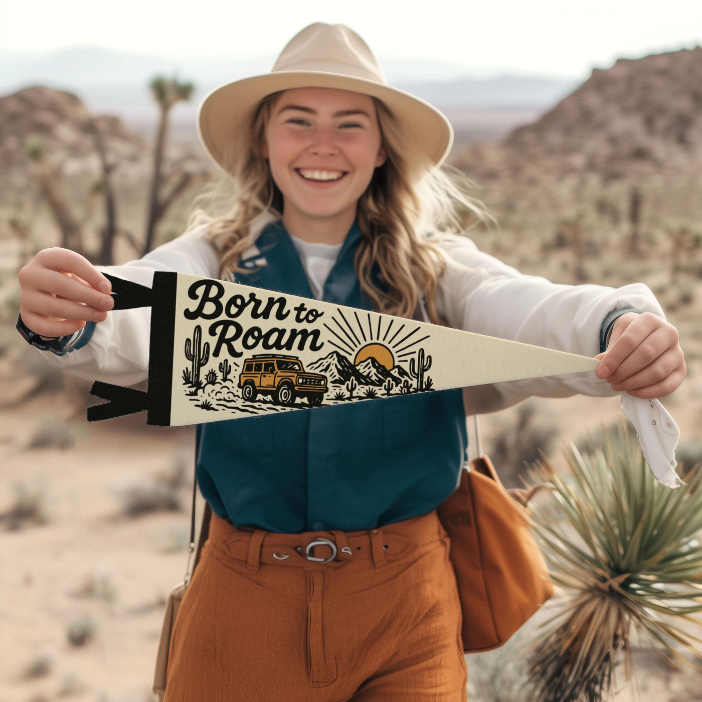 Born To Roam Felt Pennant