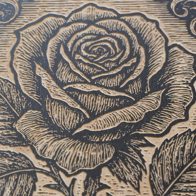 Rose Flower Engraved Birch Illustration
