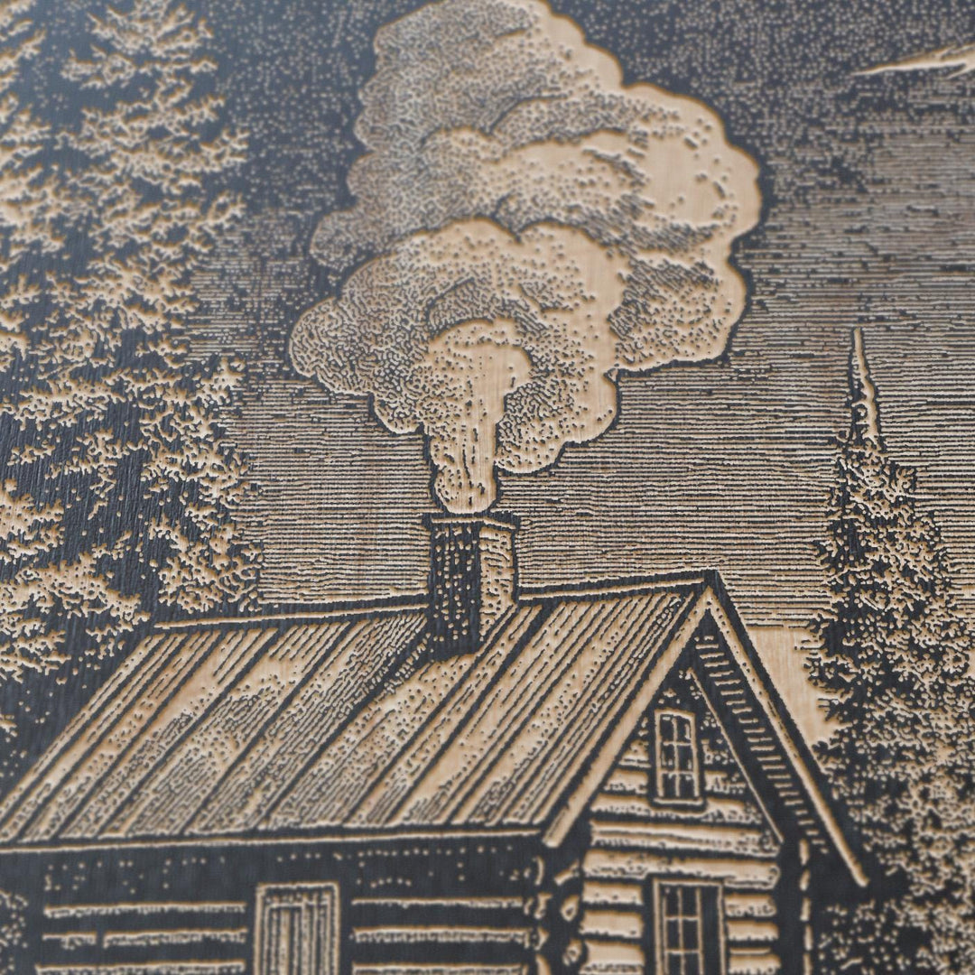 Cabin Engraved Illustration