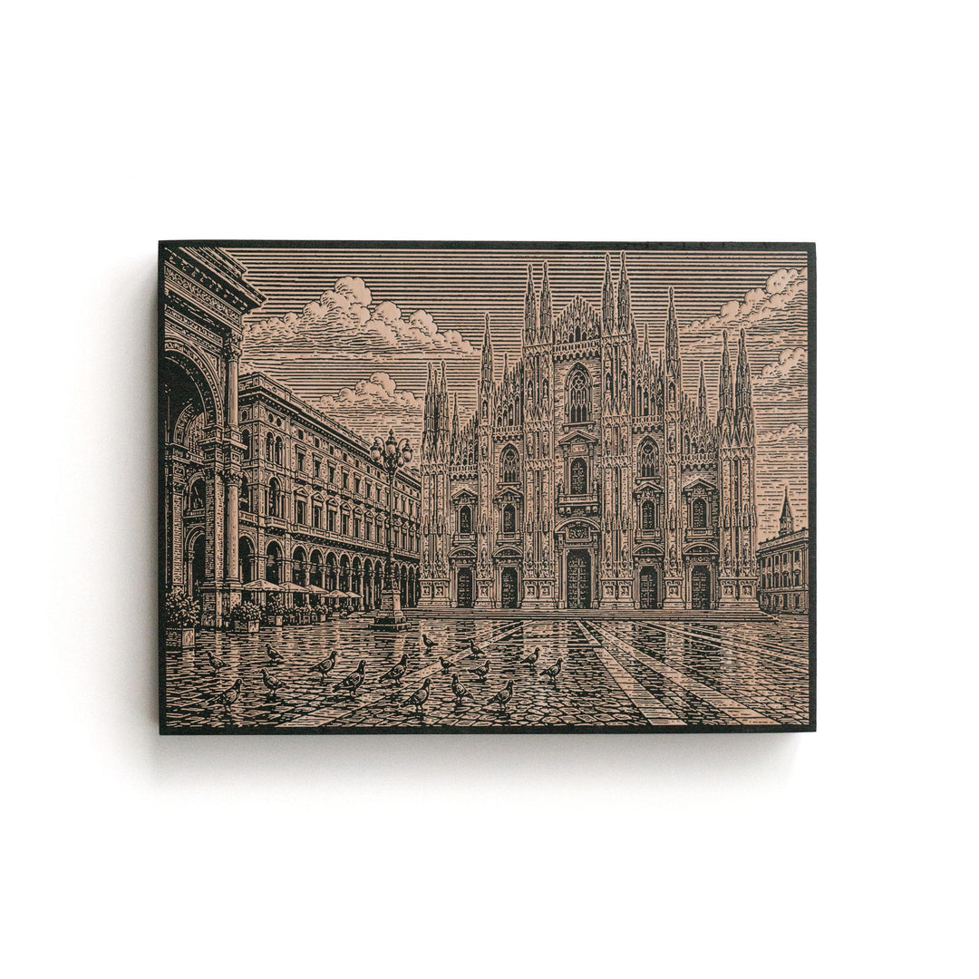 Duomo di Milano Engraved Birch Art Panel