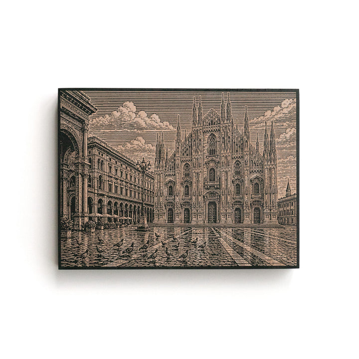 Duomo di Milano Engraved Birch Art Panel
