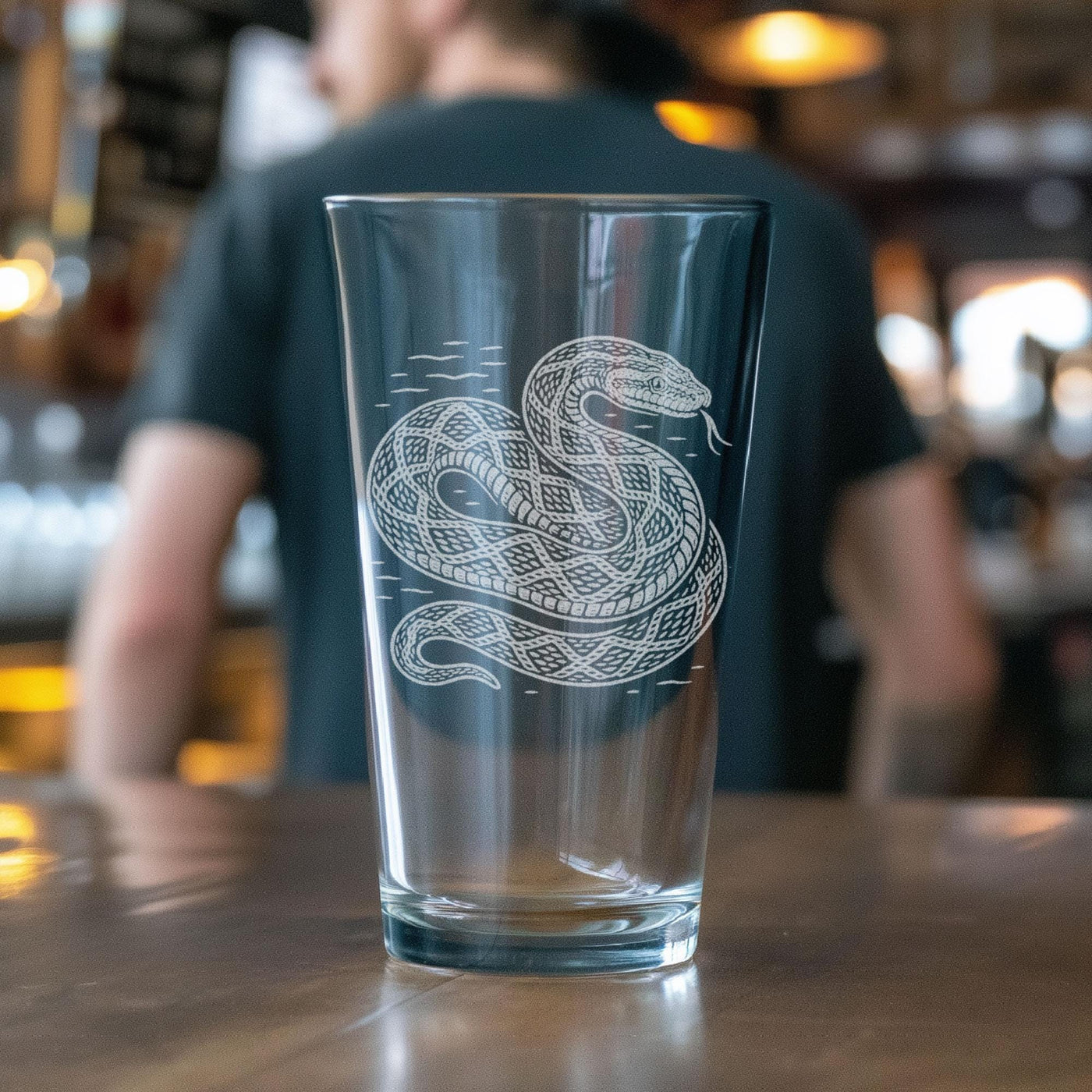 Burmese Python Engraved Glasses